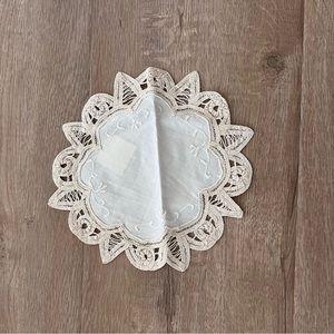 Vintage Crocheted Doily Table Linen Coaster Mat White 8" 100%‎ Cotton NWT